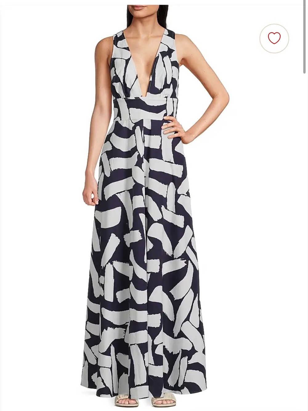 MILLY Catarina Graphic Brushstroke Maxi Dress - NWT